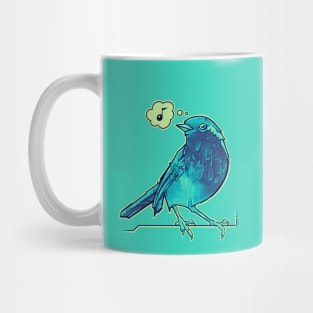 aqua blue song bird Mug